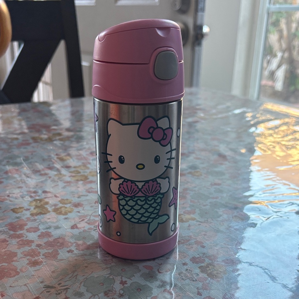 Thermos Pink and Silver Kids Bottle